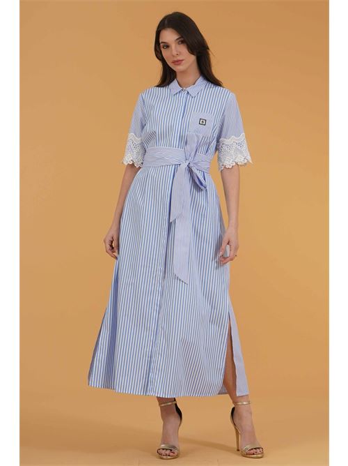 Abito chemisier in cotone Il The' Delle 5 | RIRY 71AZZURRO /BIANCO